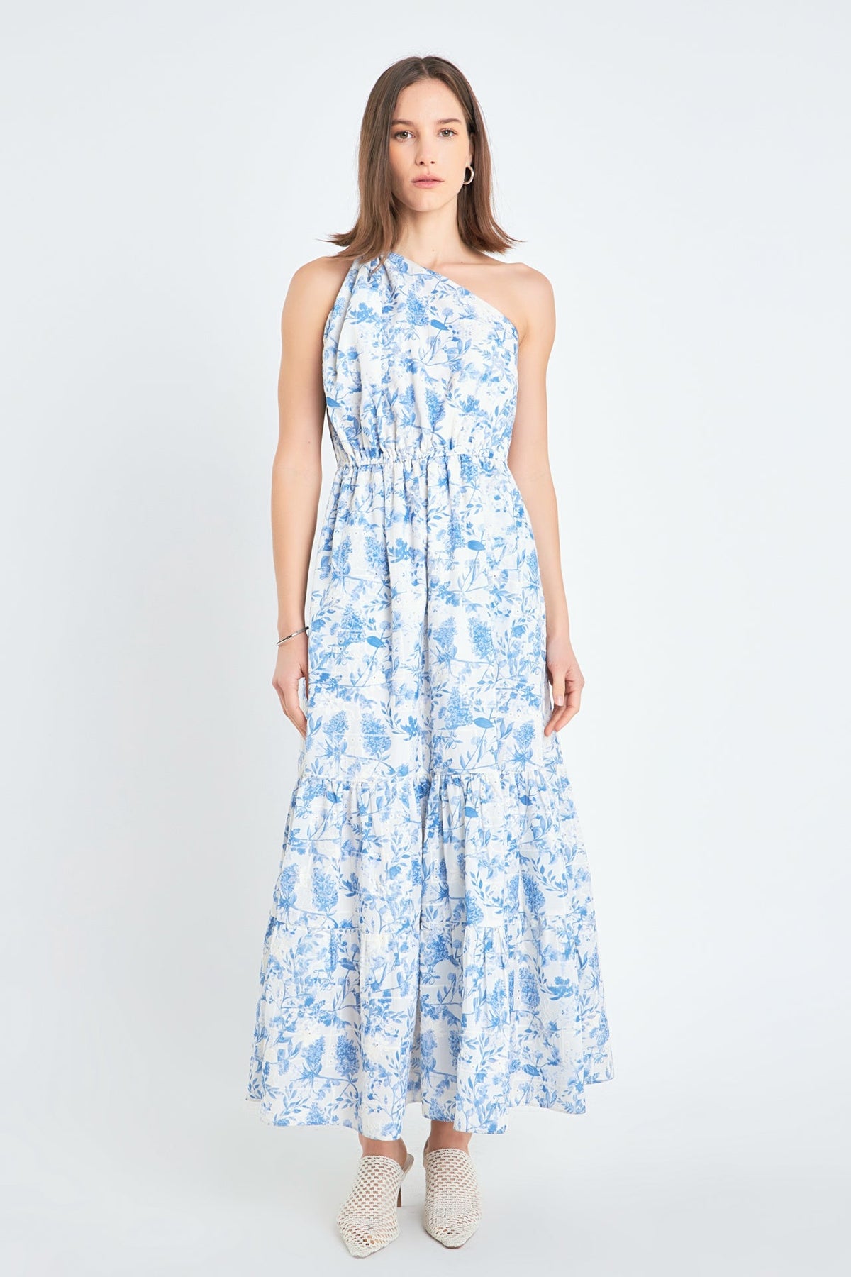 ENGLISH FACTORY - Digital Print Floral One Shoulder Maxi Dress - DRESSES available at Objectrare