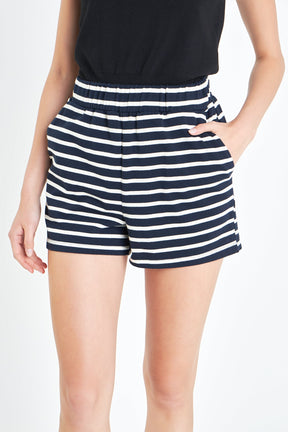 ENGLISH FACTORY - Knit Striped Shorts - SHORTS available at Objectrare