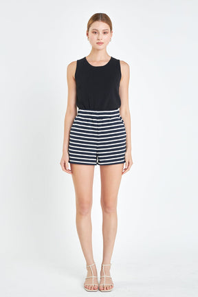 ENGLISH FACTORY - English Factory - Knit Striped Shorts - SHORTS available at Objectrare