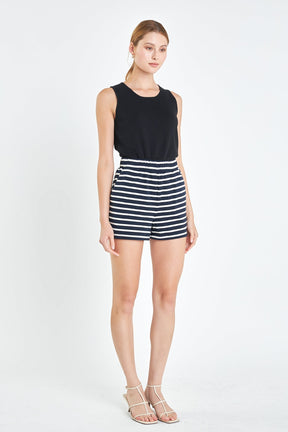 ENGLISH FACTORY - English Factory - Knit Striped Shorts - SHORTS available at Objectrare