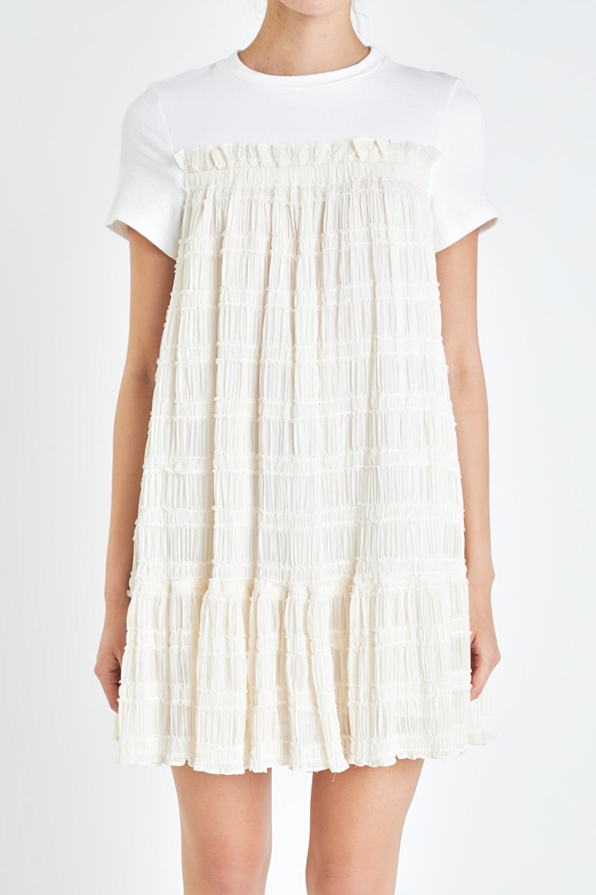 ENGLISH FACTORY - Ruched chiffon T-shirt Dress - DRESSES available at Objectrare