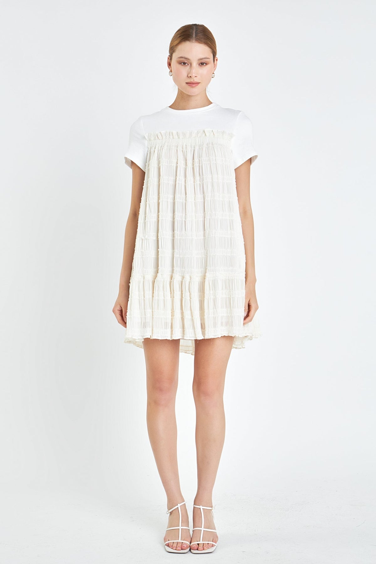 ENGLISH FACTORY - Ruched chiffon T-shirt Dress - DRESSES available at Objectrare