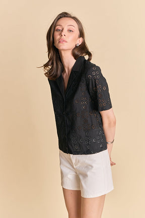 Embroidered Cotton Camp Shirt
