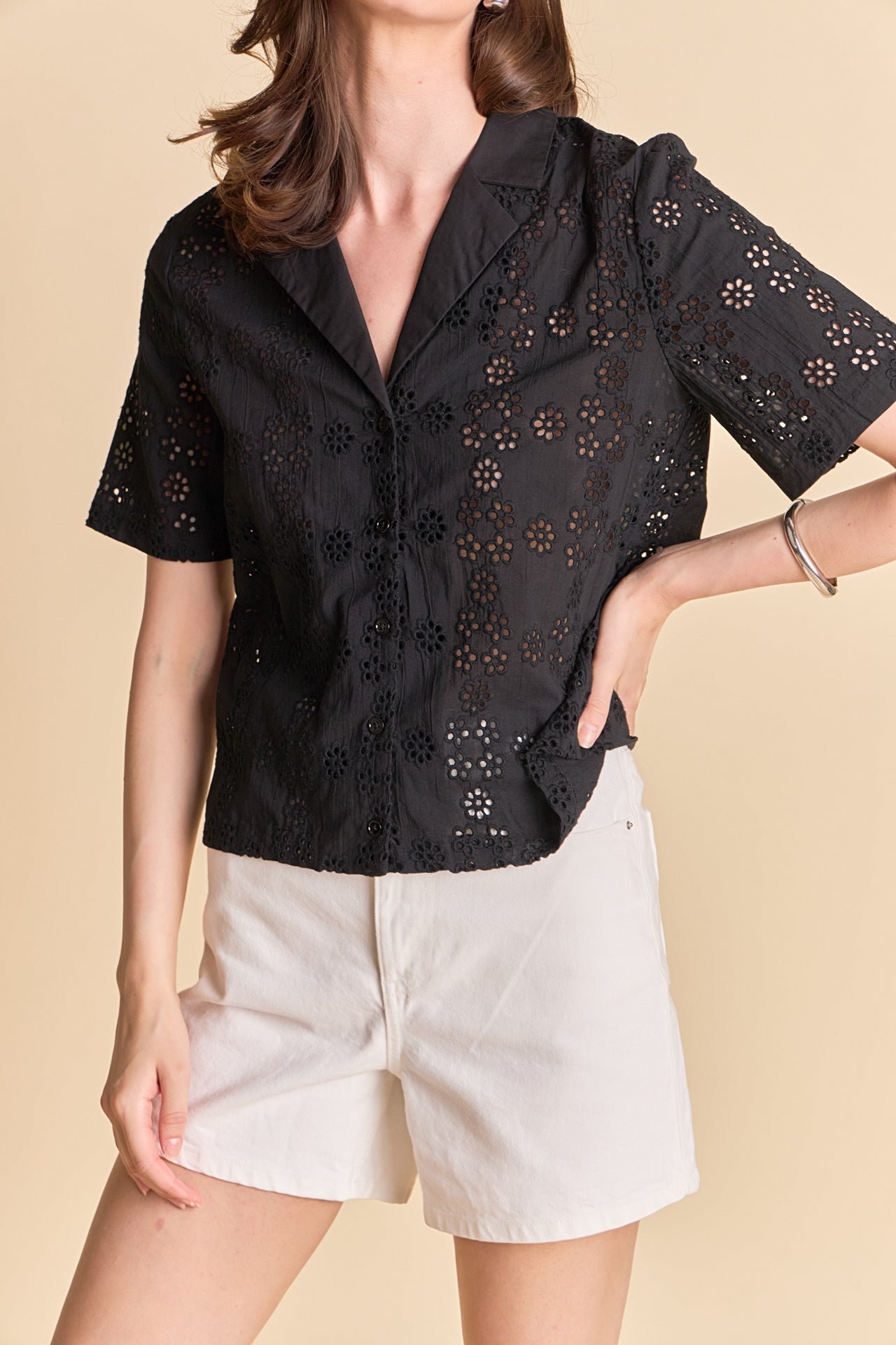 Embroidered Cotton Camp Shirt