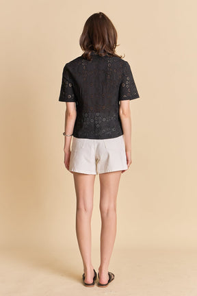 Embroidered Cotton Camp Shirt