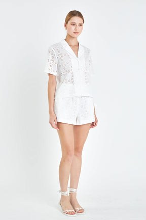 Embroidered Cotton Camp Shirt