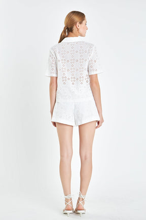 ENGLISH FACTORY - Embroidered Cotton Camp Shirt - TOPS available at Objectrare