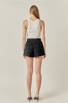 Embroidered Cotton Shorts
