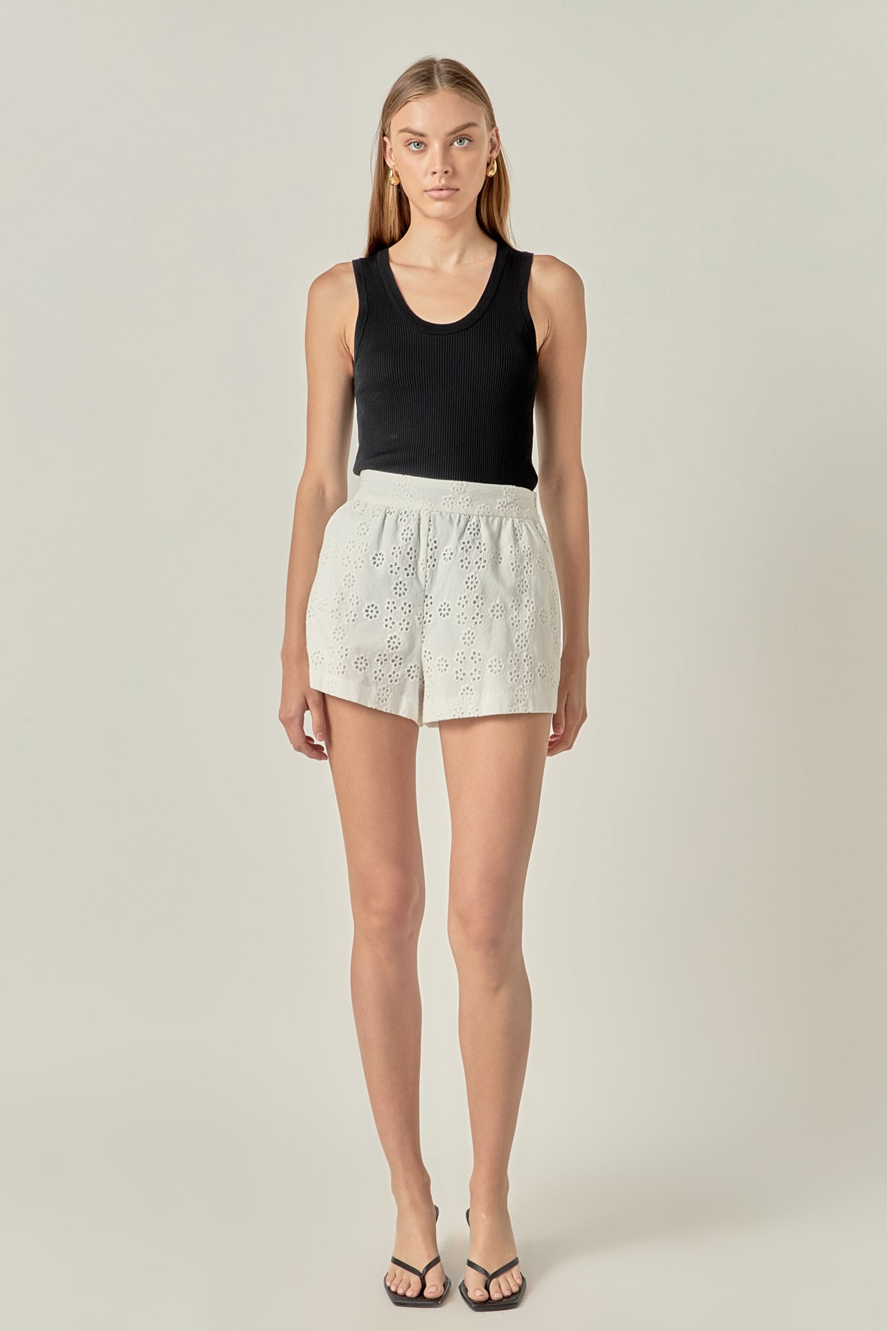 Embroidered Cotton Shorts
