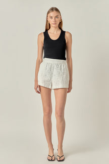 Embroidered Cotton Shorts