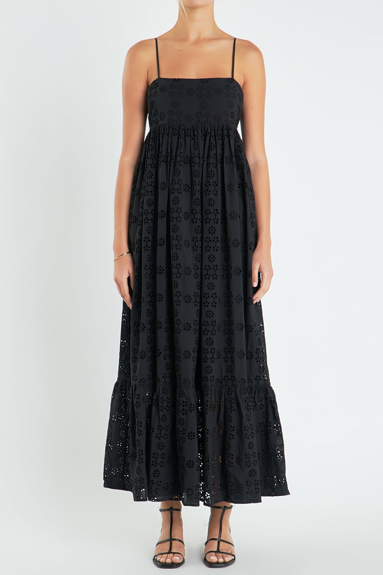 ENGLISH FACTORY - Embroidered Cotton Sleeveless Maxi Dress - DRESSES available at Objectrare