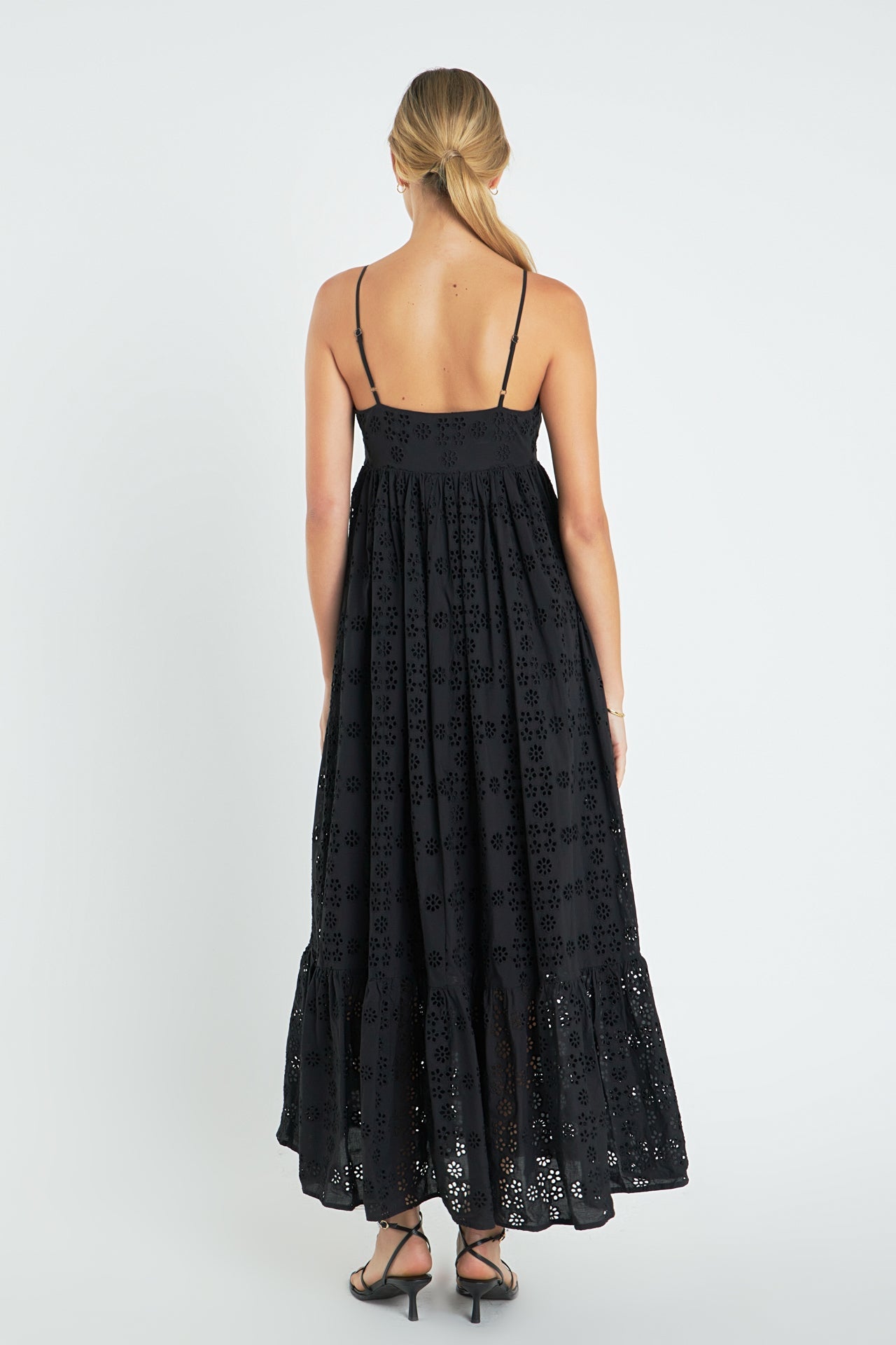 ENGLISH FACTORY - Embroidered Cotton Sleeveless Maxi Dress - DRESSES available at Objectrare