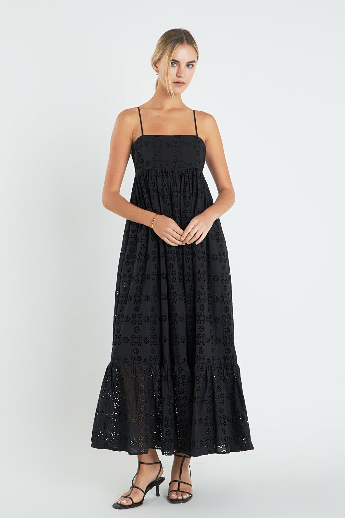 ENGLISH FACTORY - Embroidered Cotton Sleeveless Maxi Dress - DRESSES available at Objectrare