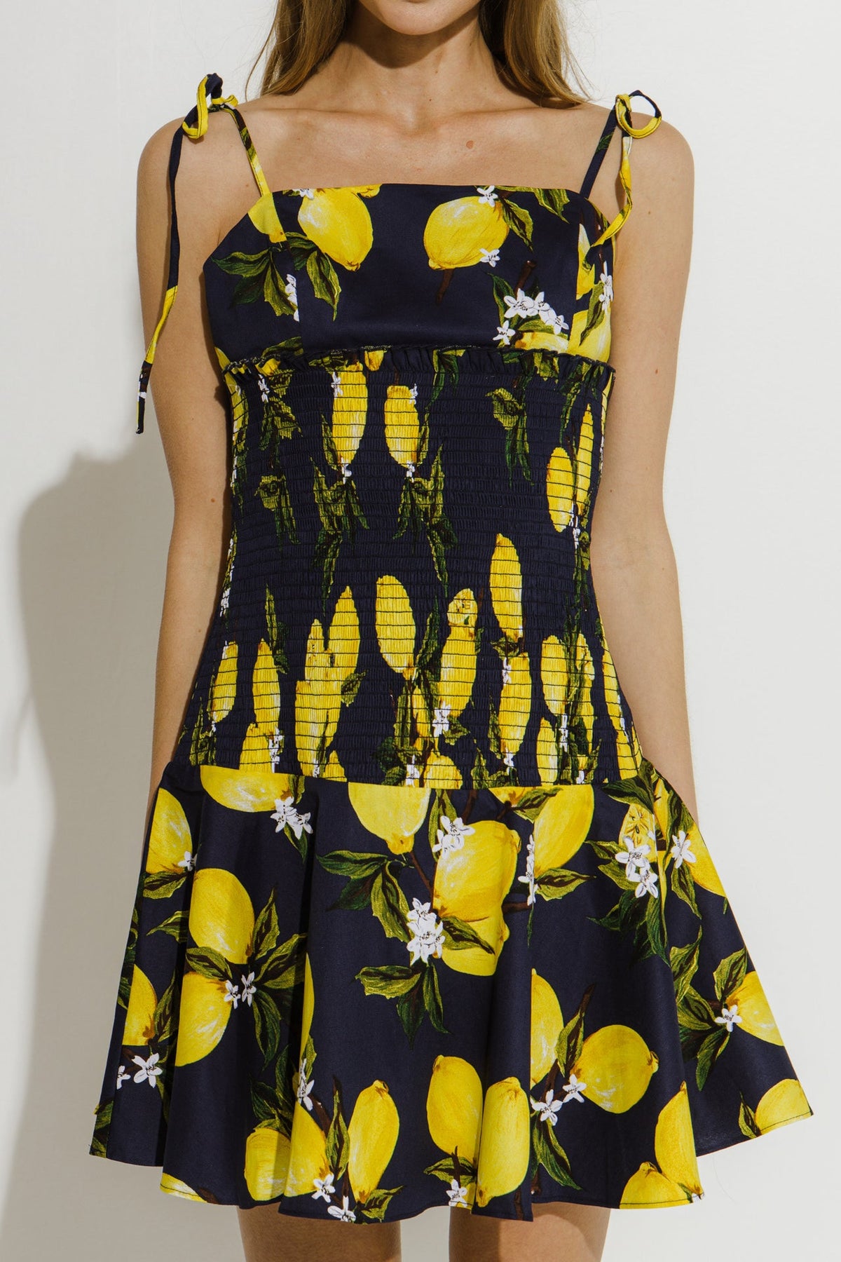 ENGLISH FACTORY - Lemon Print Smocked Dress - DRESSES available at Objectrare