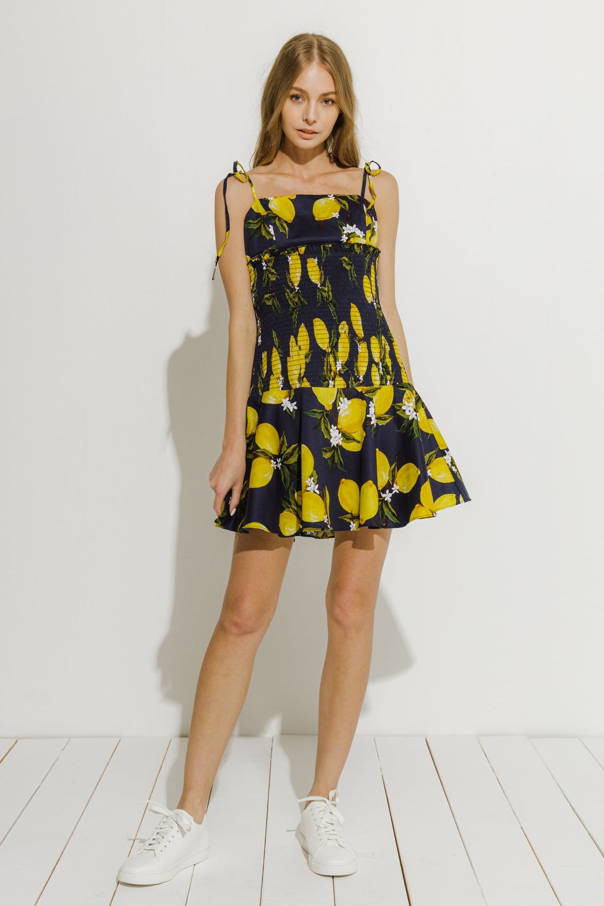 ENGLISH FACTORY - English Factory - Lemon Print Smocked Dress - DRESSES available at Objectrare