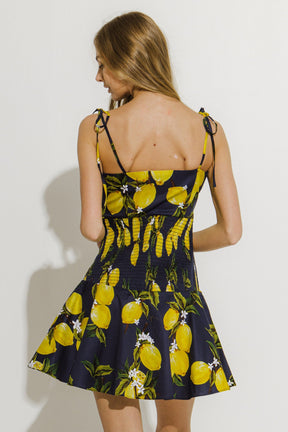 ENGLISH FACTORY - Lemon Print Smocked Dress - DRESSES available at Objectrare
