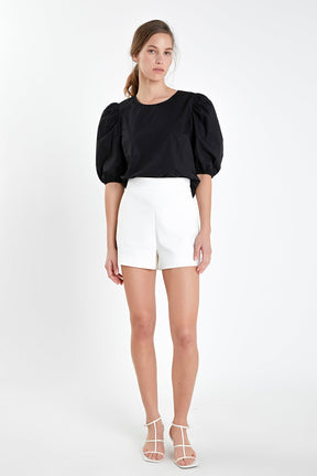 ENGLISH FACTORY - English Factory - Poplin Puff Sleeve Top - TOPS available at Objectrare