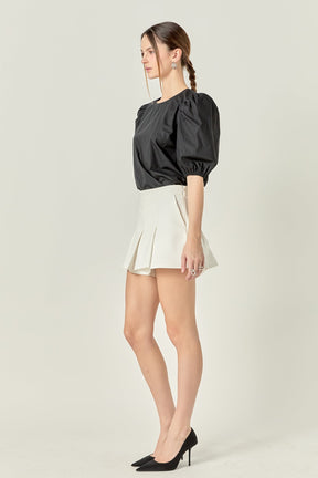 ENGLISH FACTORY - Poplin Puff Sleeve Top - TOPS available at Objectrare
