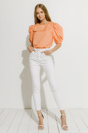 ENGLISH FACTORY - English Factory - Poplin Puff Sleeve Top - TOPS available at Objectrare