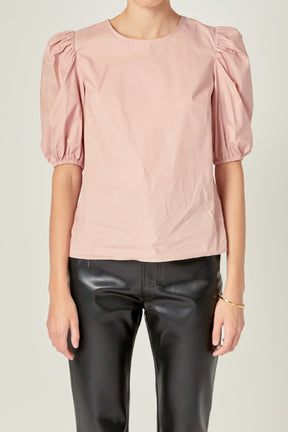 English Factory - Poplin Puff Sleeve Top