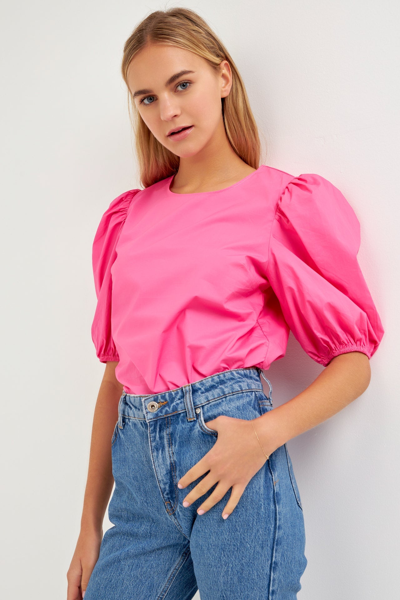 ENGLISH FACTORY - English Factory - Poplin Puff Sleeve Top - TOPS available at Objectrare