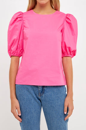 ENGLISH FACTORY - English Factory - Poplin Puff Sleeve Top - TOPS available at Objectrare