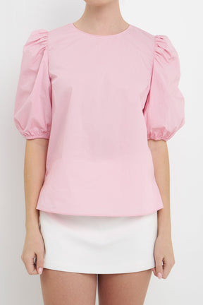 English Factory - Poplin Puff Sleeve Top