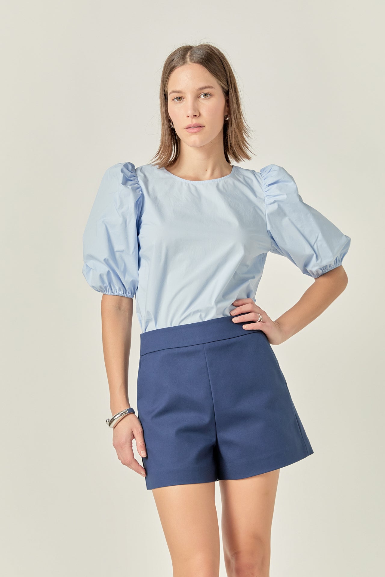 ENGLISH FACTORY - English Factory - Poplin Puff Sleeve Top - TOPS available at Objectrare