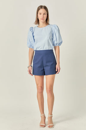 ENGLISH FACTORY - English Factory - Poplin Puff Sleeve Top - TOPS available at Objectrare