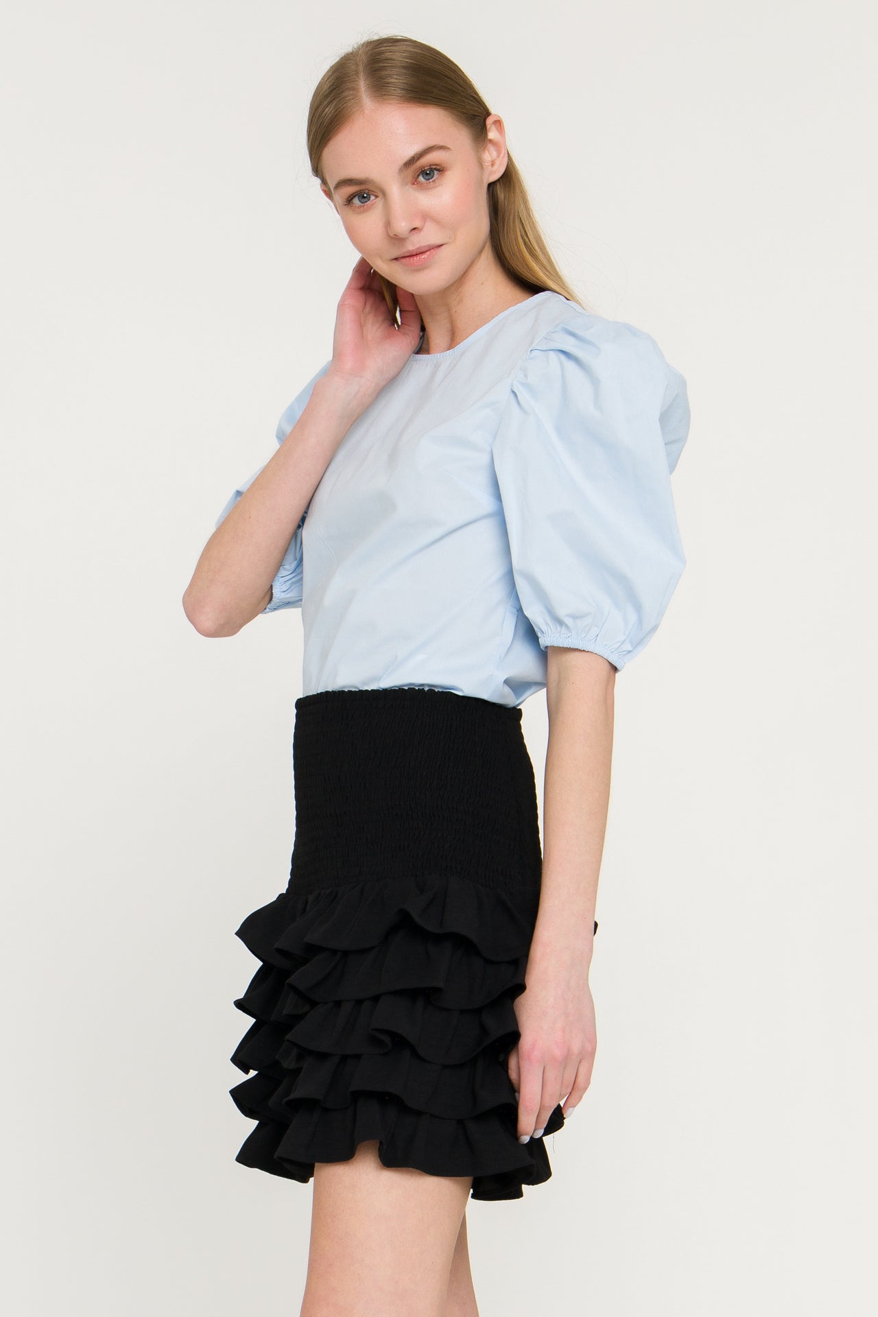 English Factory - Poplin Puff Sleeve Top