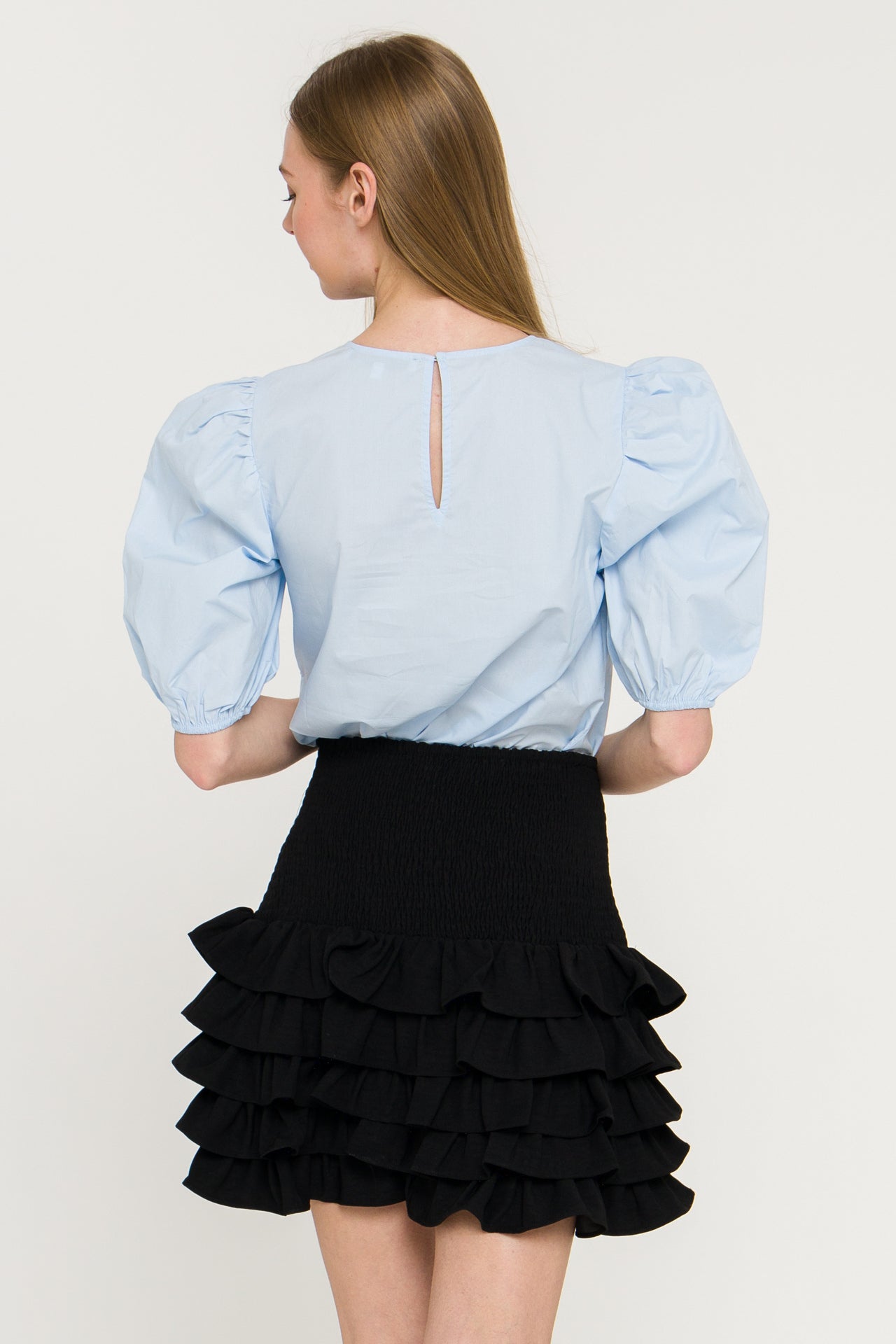 English Factory - Poplin Puff Sleeve Top