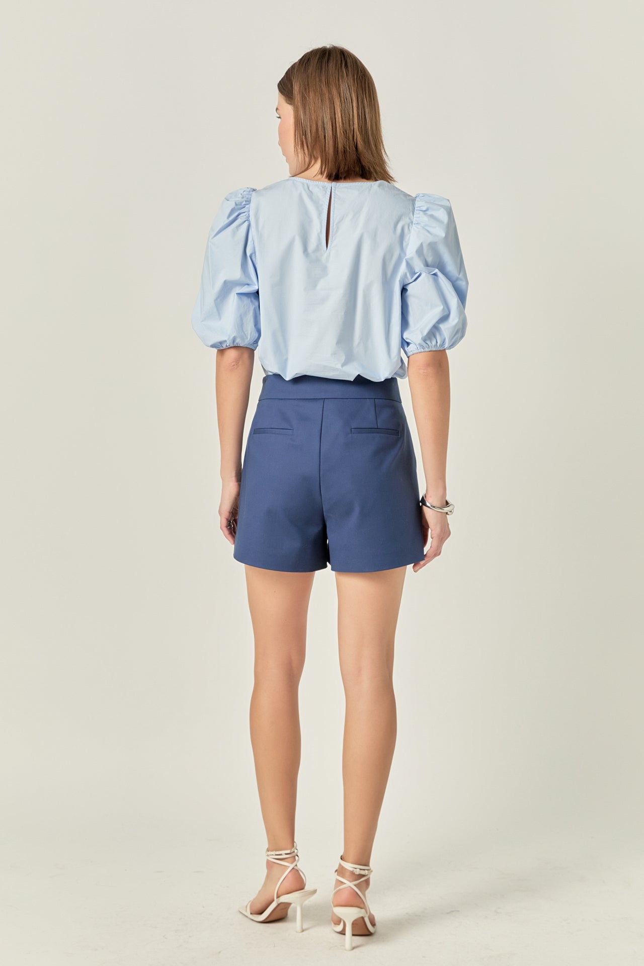 ENGLISH FACTORY - Poplin Puff Sleeve Top - TOPS available at Objectrare