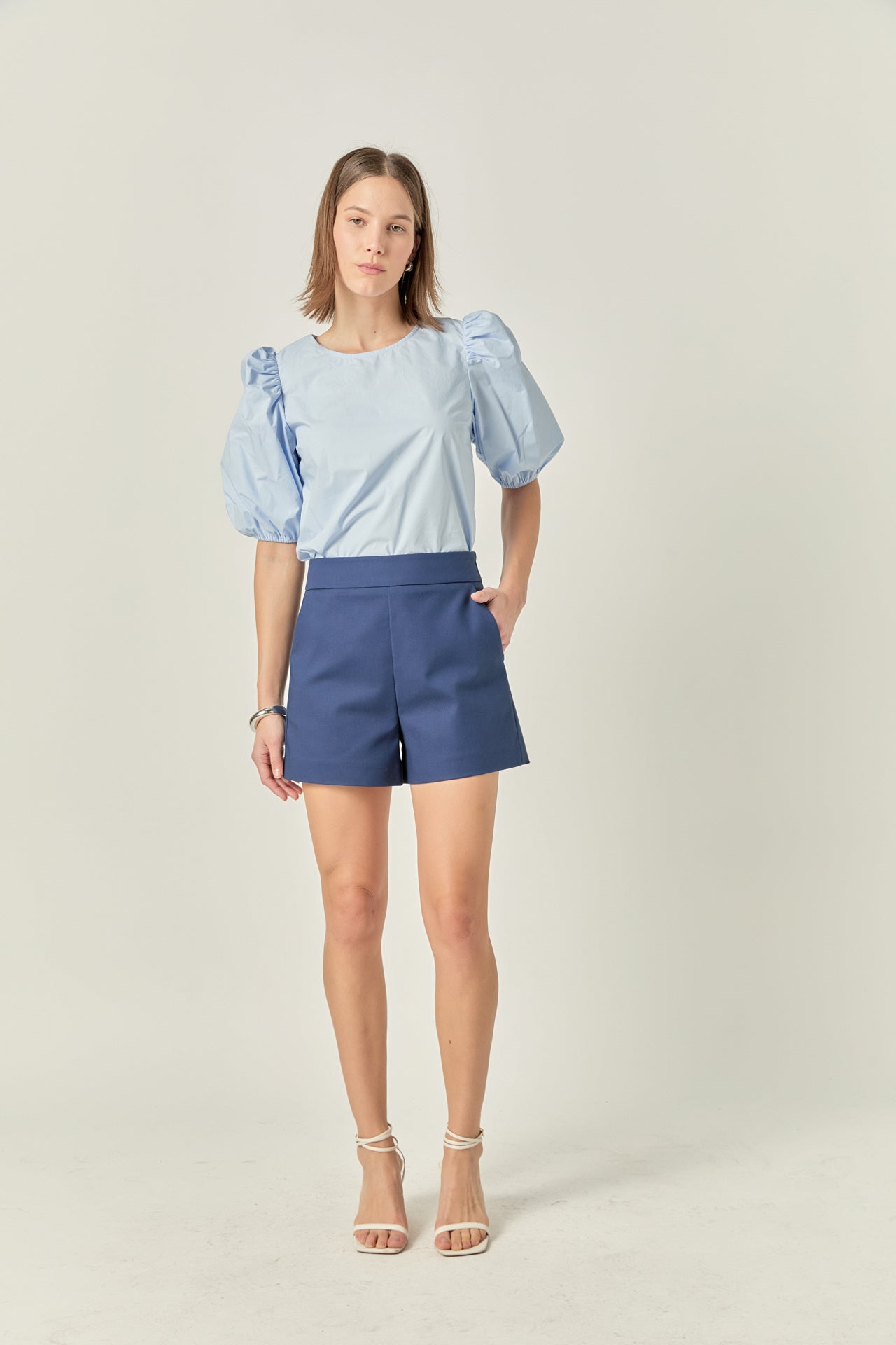 ENGLISH FACTORY - Poplin Puff Sleeve Top - TOPS available at Objectrare