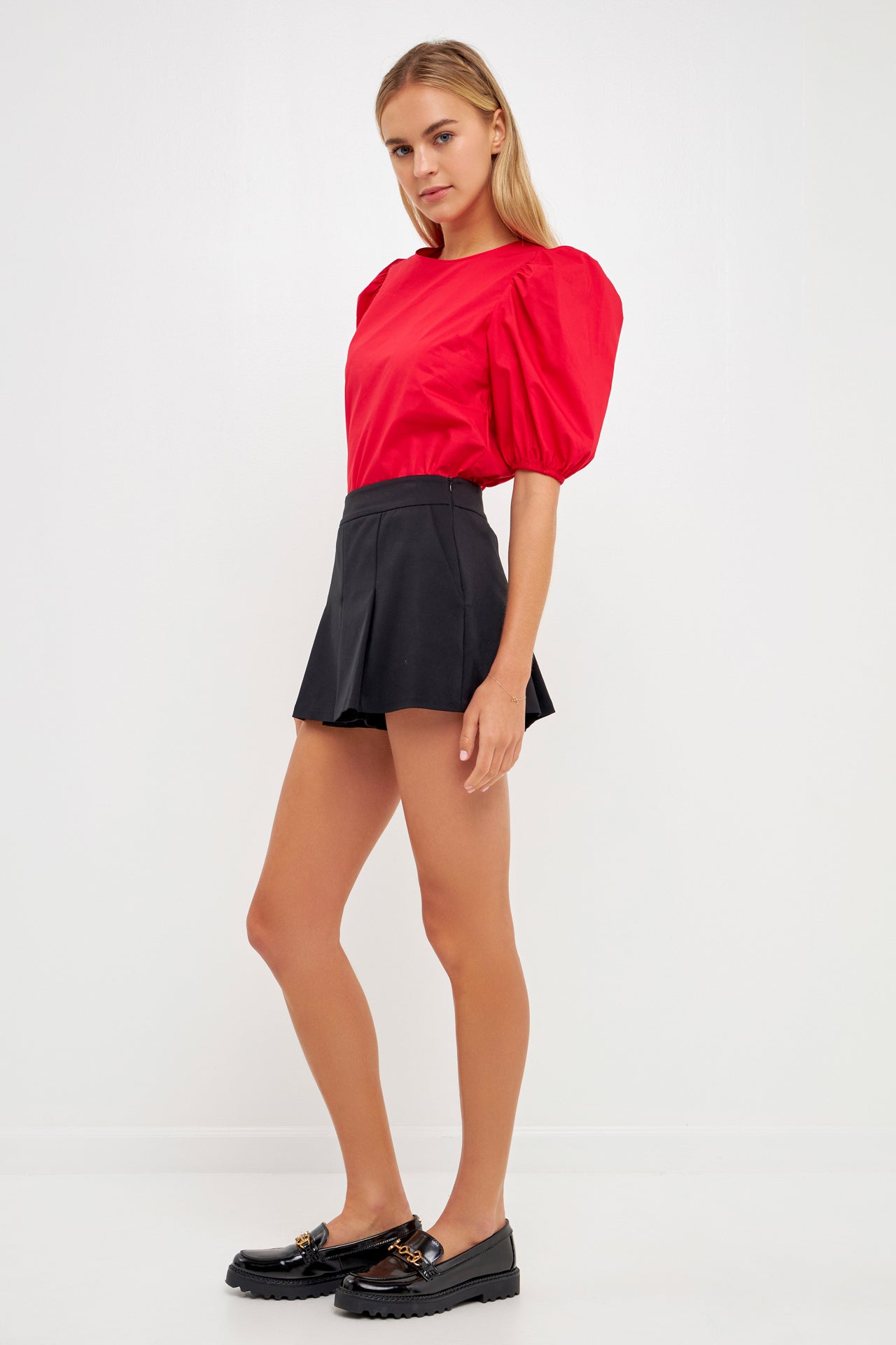 Poplin Puff Sleeve Top