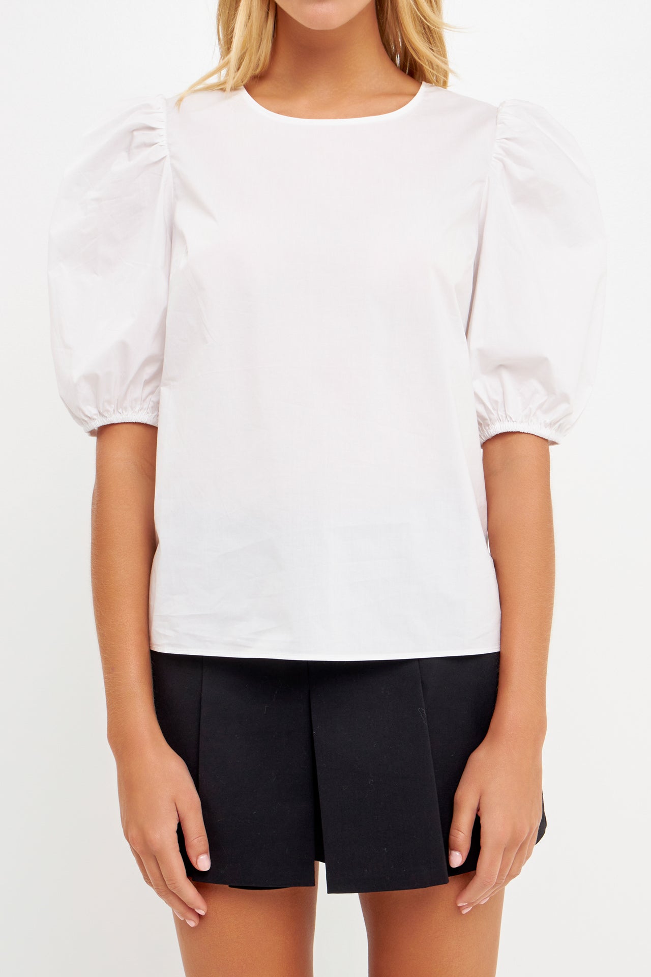 English Factory - Poplin Puff Sleeve Top