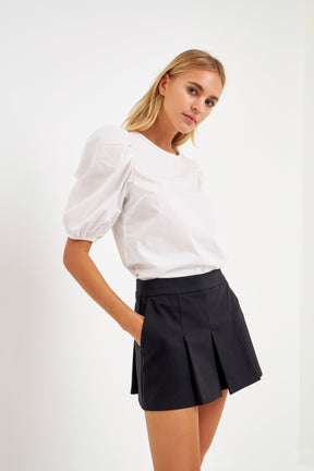 English Factory - Poplin Puff Sleeve Top