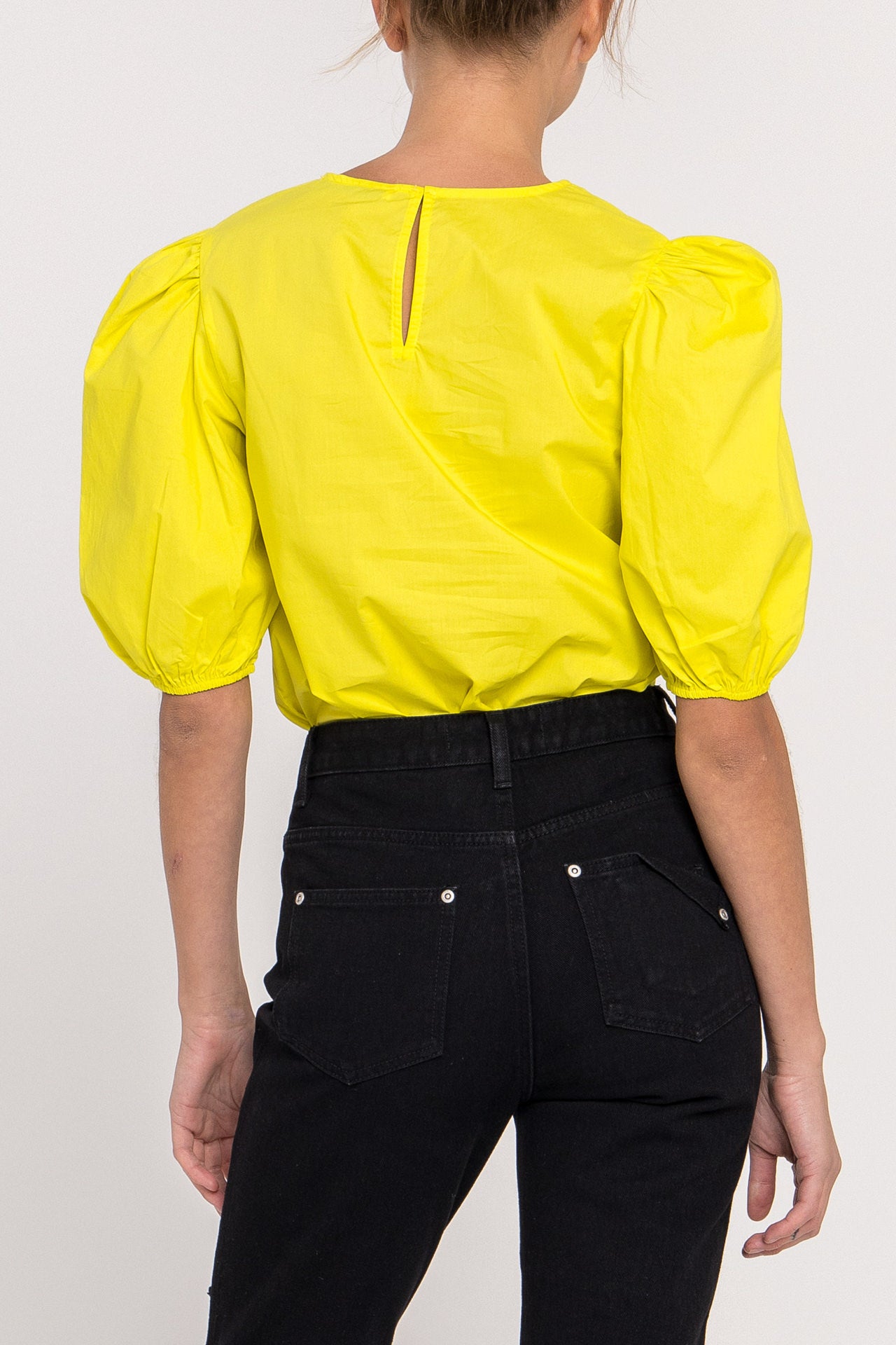 Poplin Puff Sleeve Top