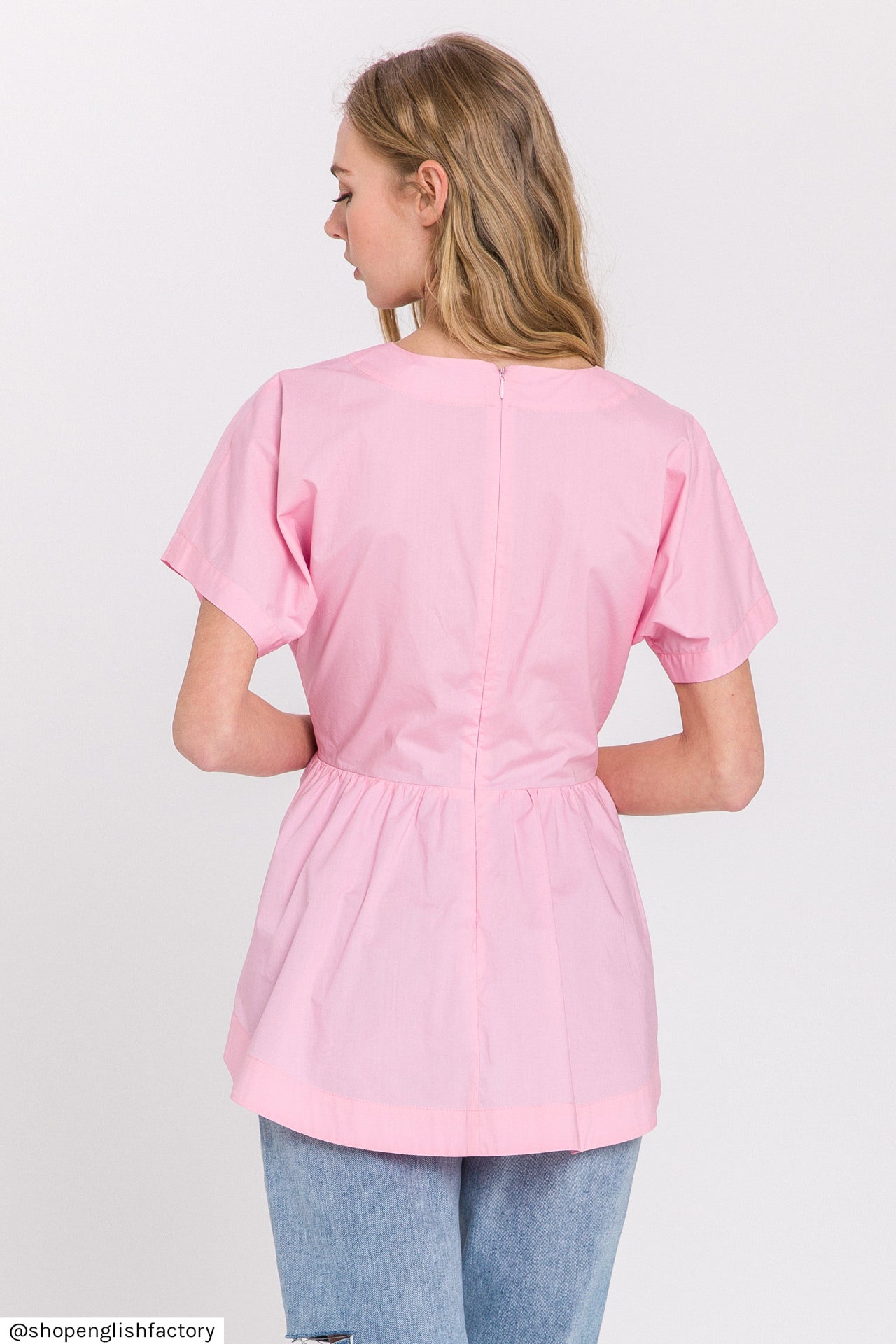Front Tie Poplin Top