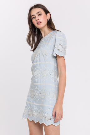 ENGLISH FACTORY - Lace Shift Dress - DRESSES available at Objectrare