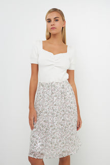 Sequins Print Midi Skirt