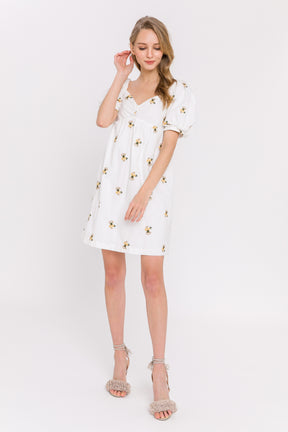 LA'VEN - Embroidery Mini Dress - DRESSES available at Objectrare