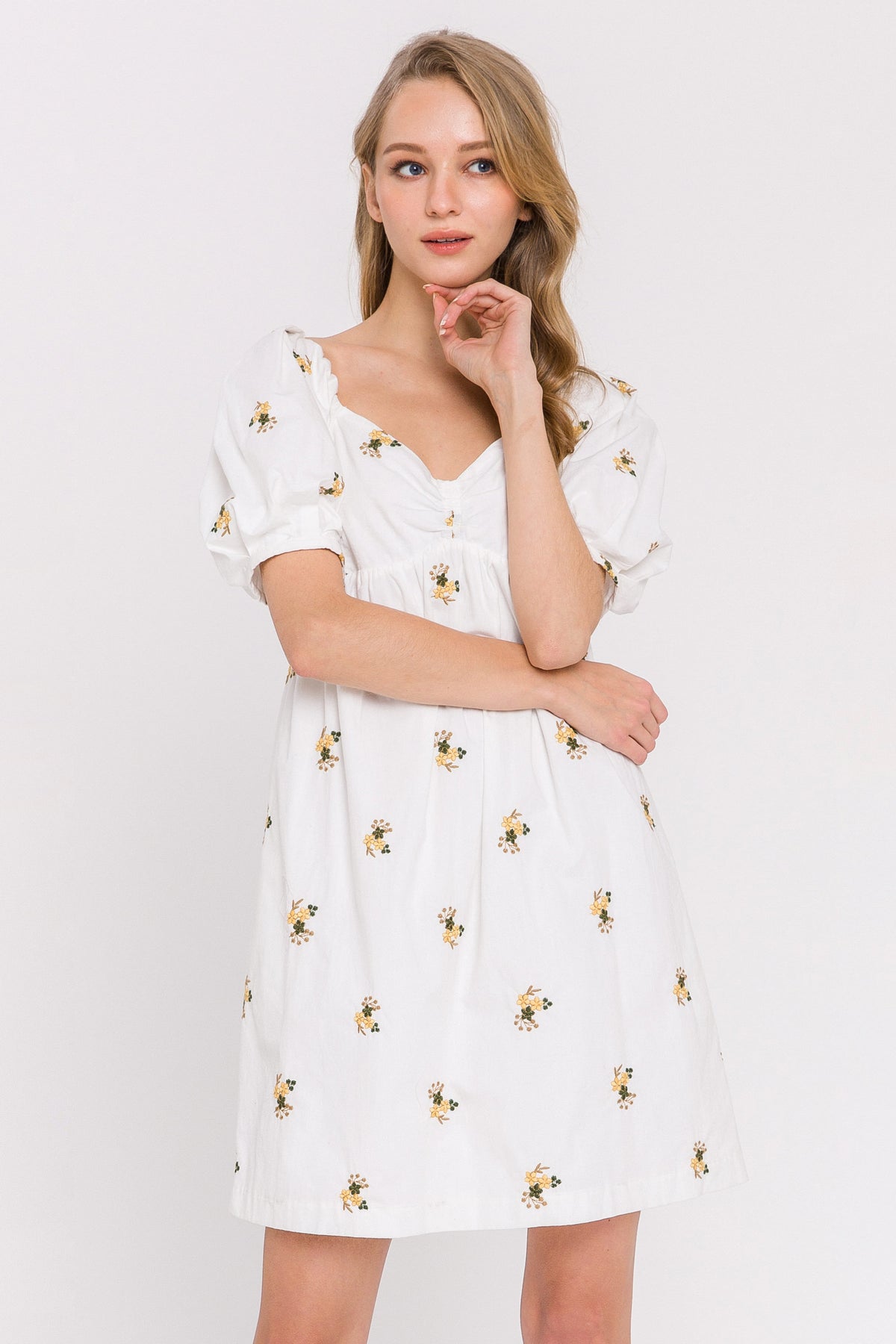 Embroidery Mini Dress