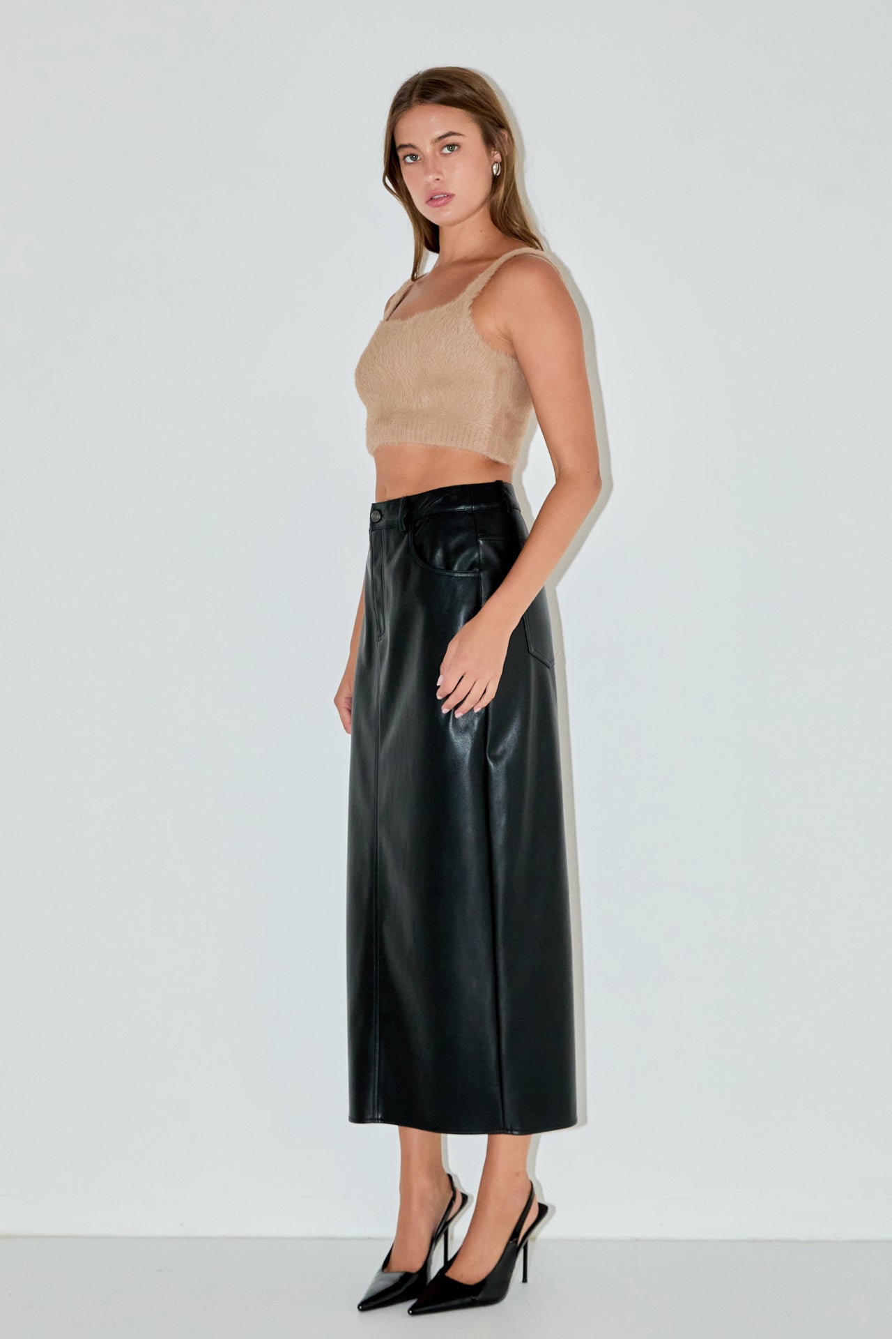 GREY LAB - Feather Plush Bralette Top - TOPS available at Objectrare