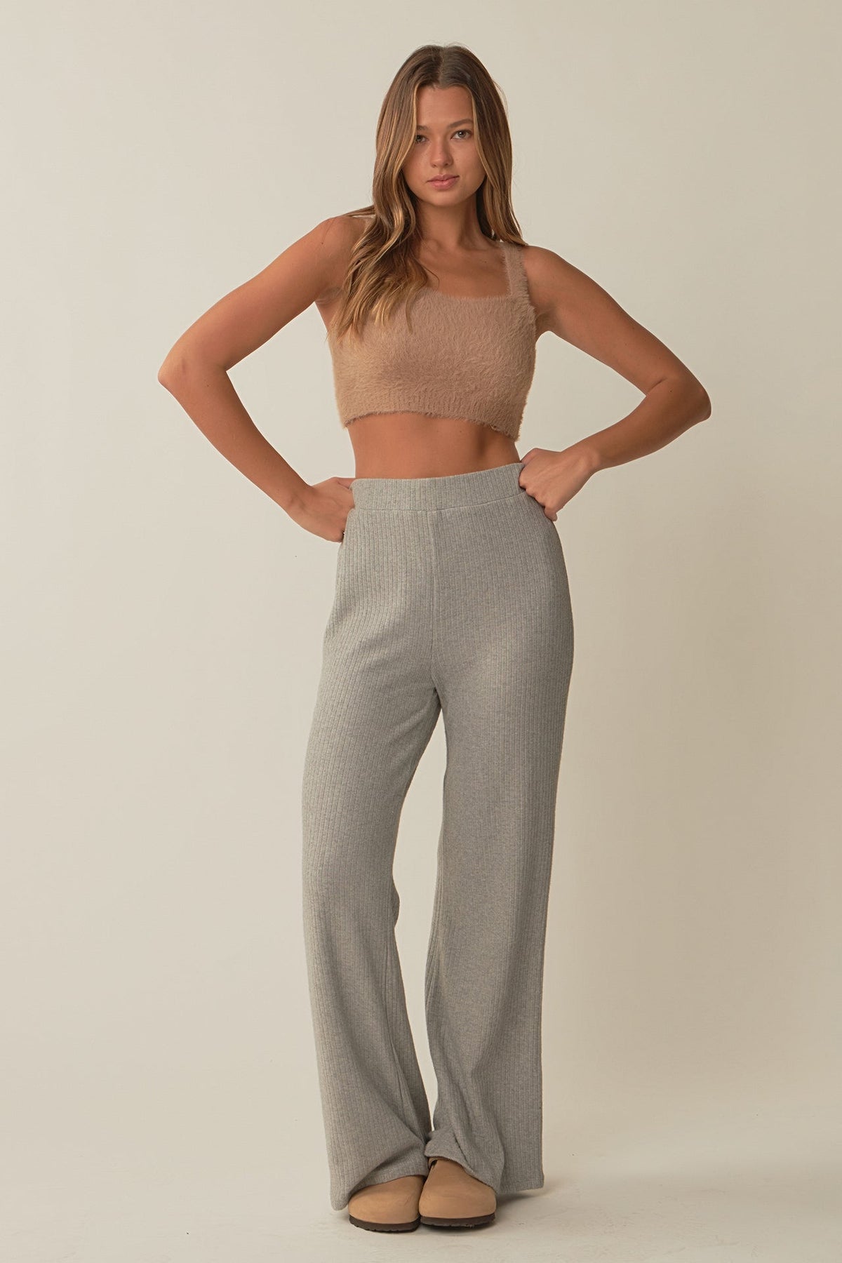 GREY LAB - Feather Plush Bralette Top - TOPS available at Objectrare
