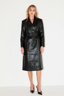 GREY LAB - Premium Faux Leather Trench Coat - COATS available at Objectrare
