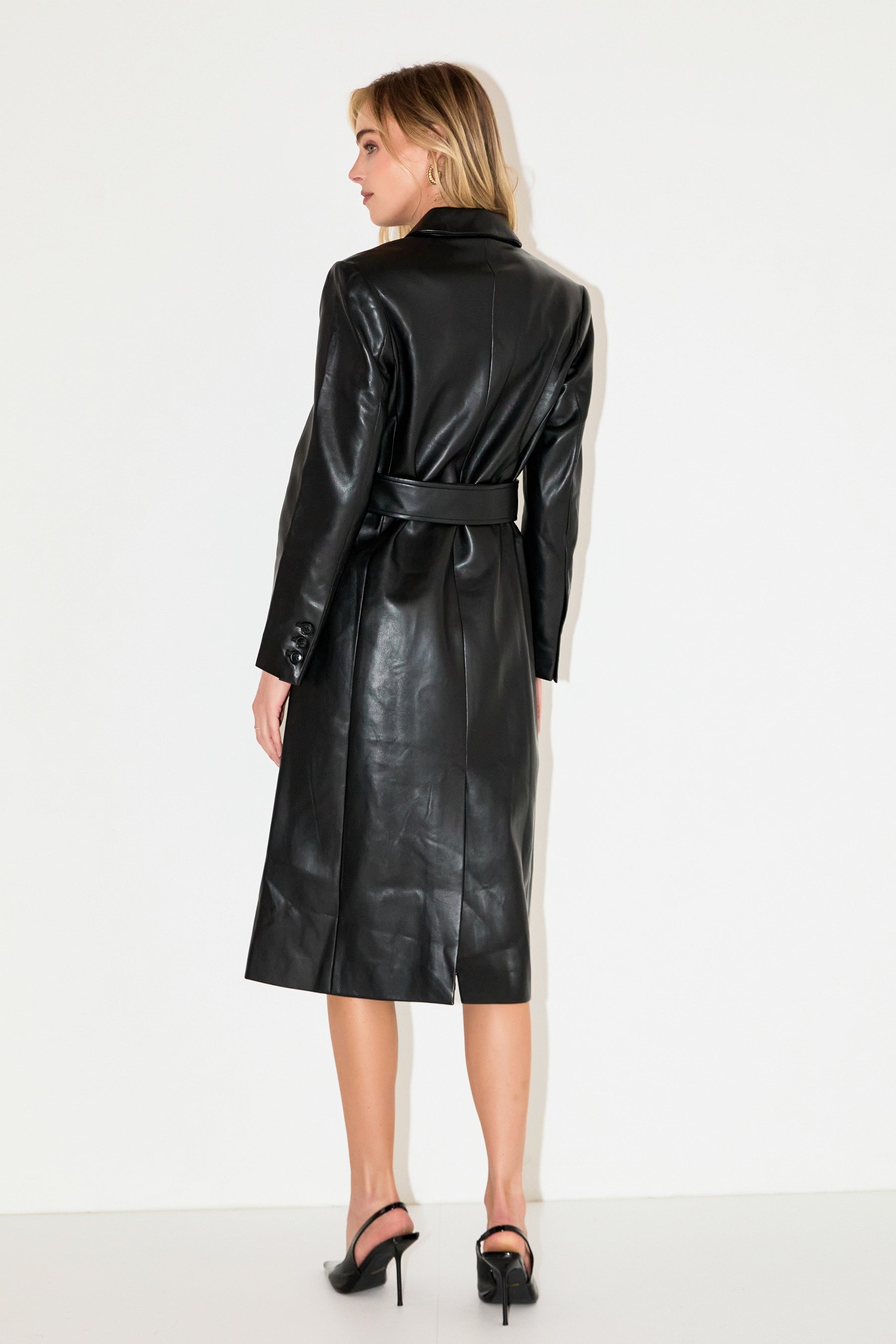 GREY LAB - Premium Faux Leather Trench Coat - COATS available at Objectrare