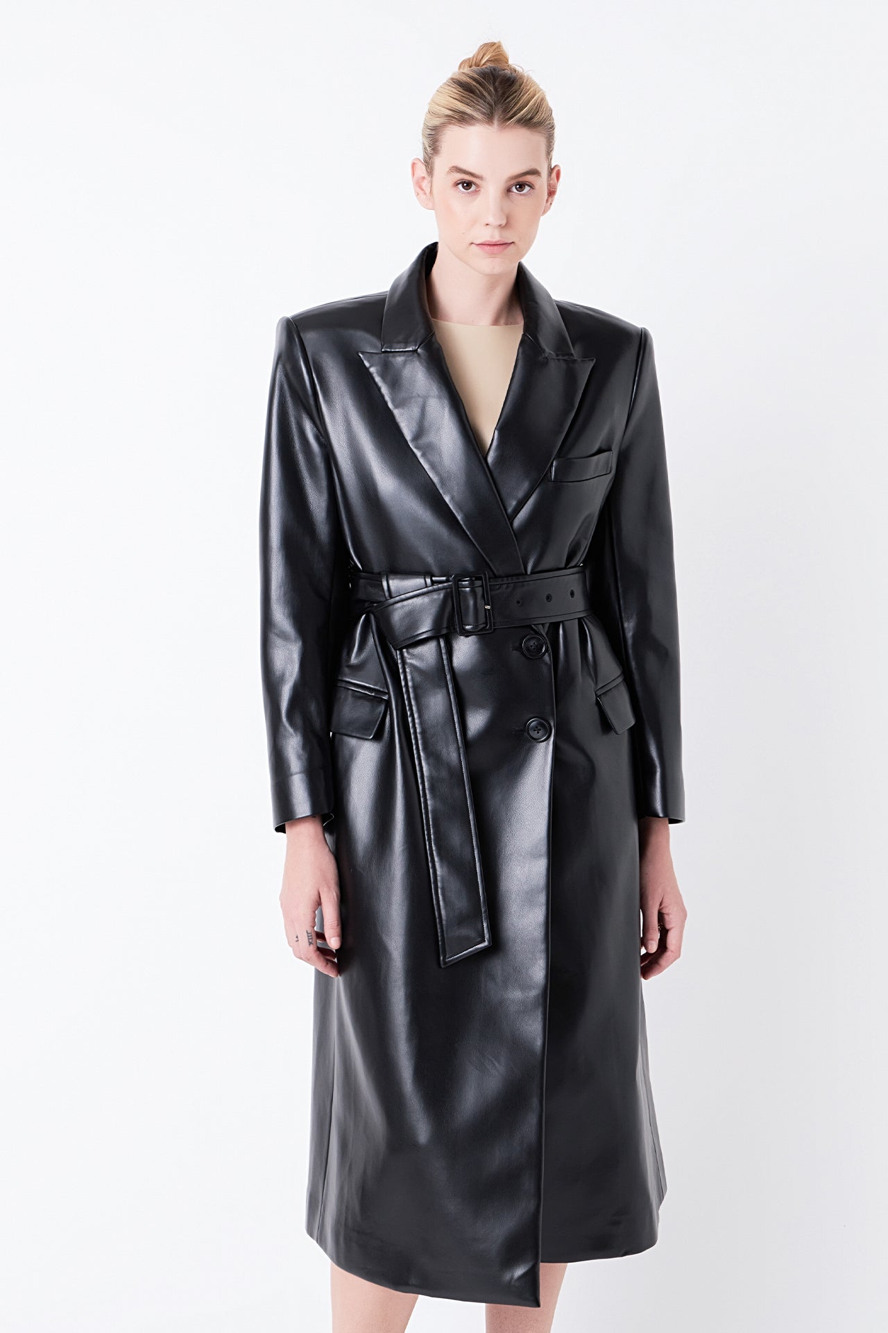 GREY LAB - Grey Lab - Premium Faux Leather Trench Coat - COATS available at Objectrare