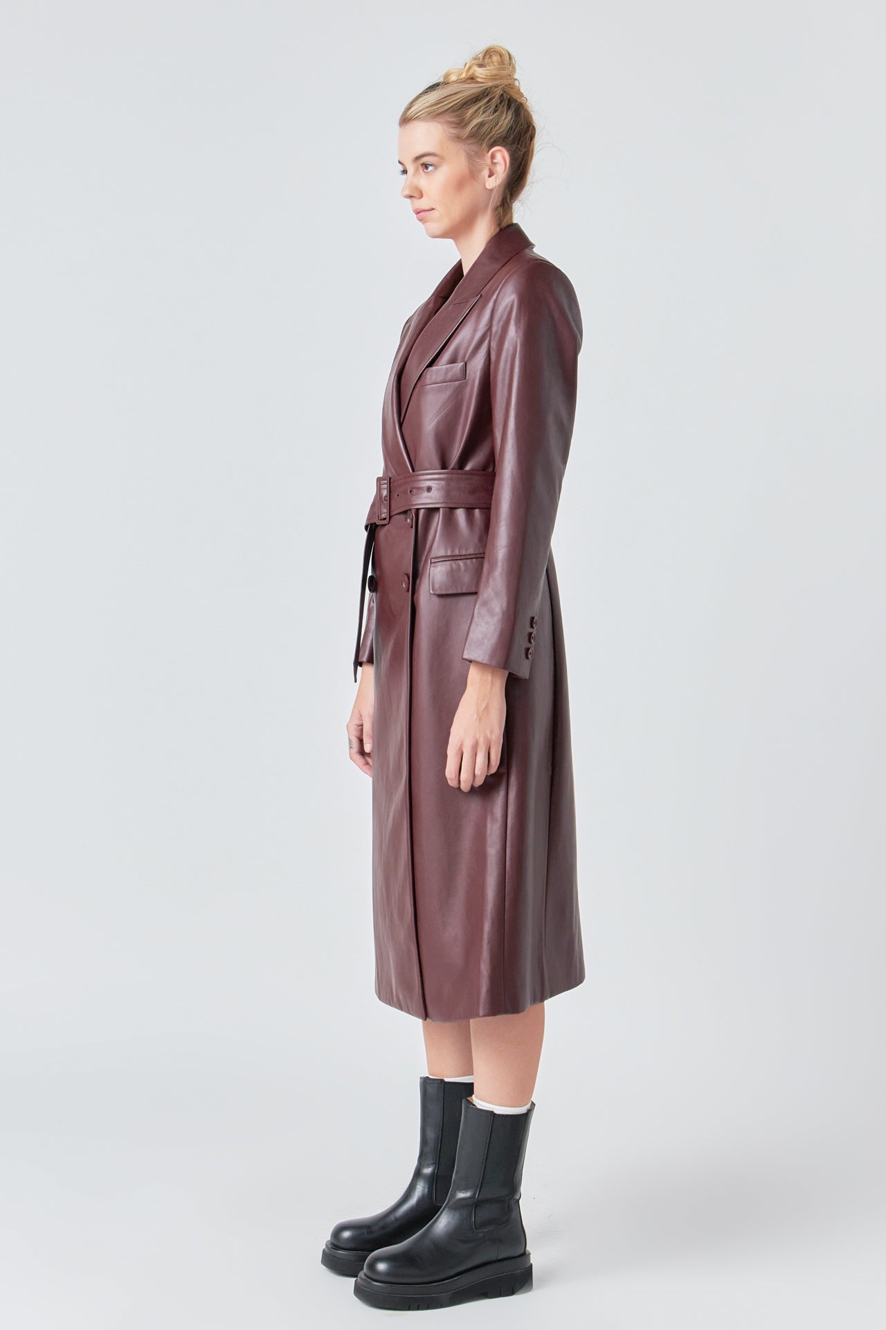 GREY LAB - Premium Faux Leather Trench Coat - COATS available at Objectrare