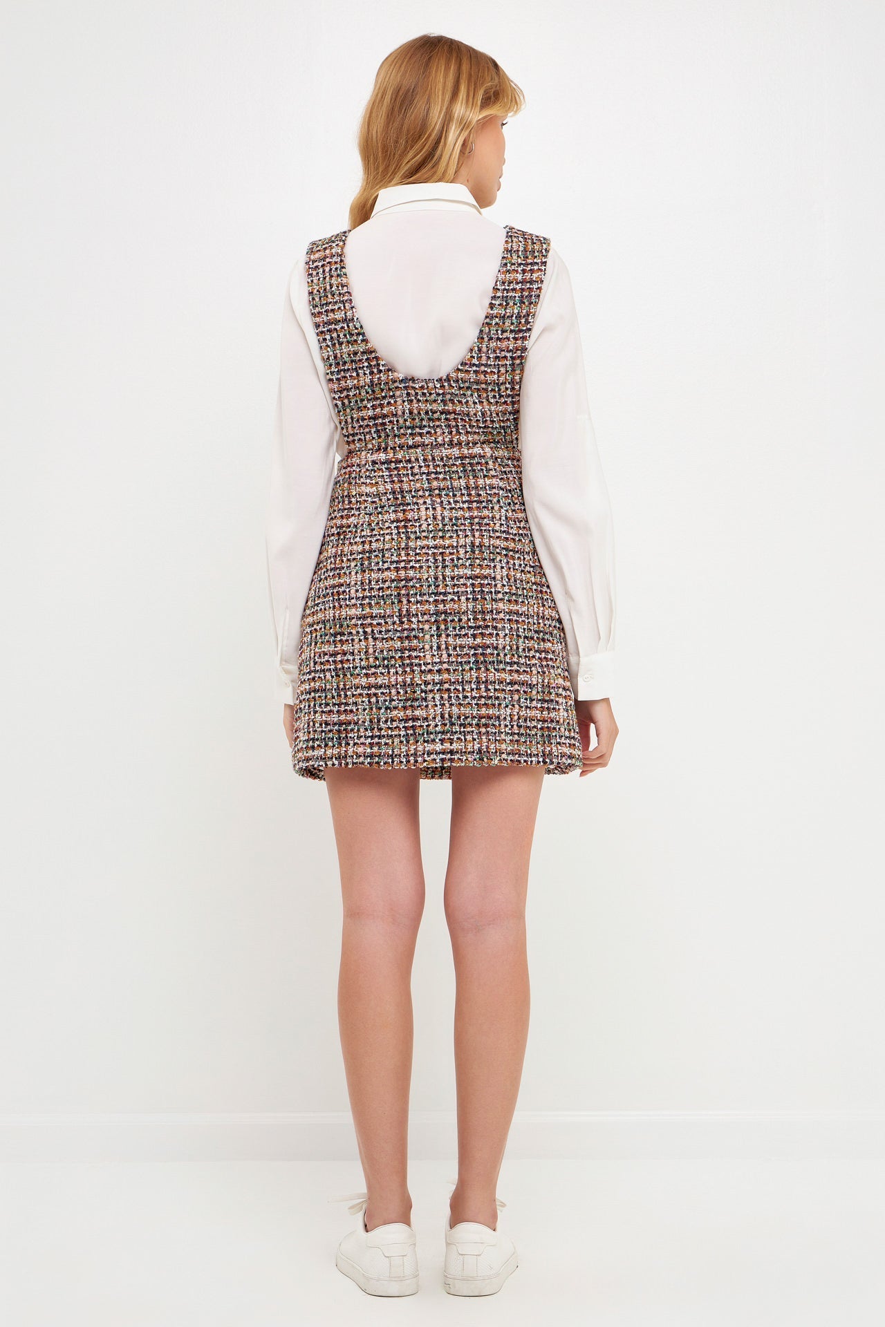 ENGLISH FACTORY - Tweed Pinafore Mini Dress - DRESSES available at Objectrare