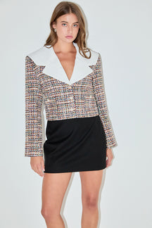 ENGLISH FACTORY - Tweed Jacket with Sailor Collar - JACKETS available at Objectrare
